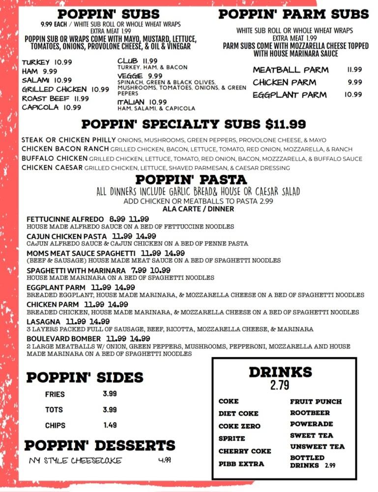 POPPIN Pizza and Fireworks Menu image 4
